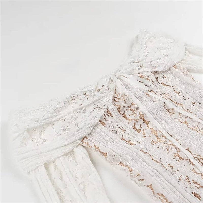 Off-Shoulder Lace Maxi Dress