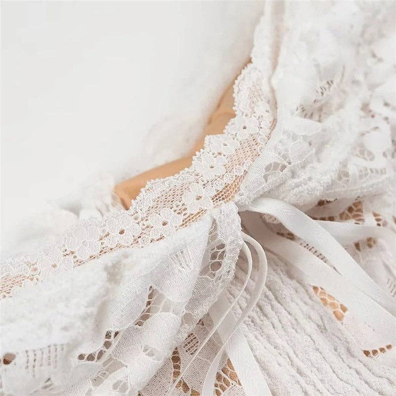 Off-Shoulder Lace Maxi Dress