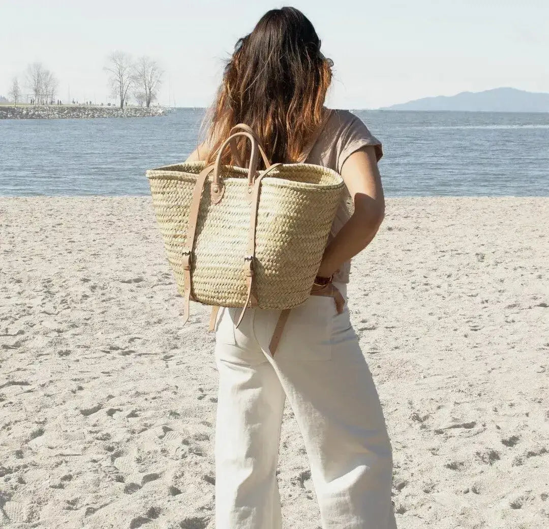 Handwoven Backpack Straw Bag – Cute Summer Basket