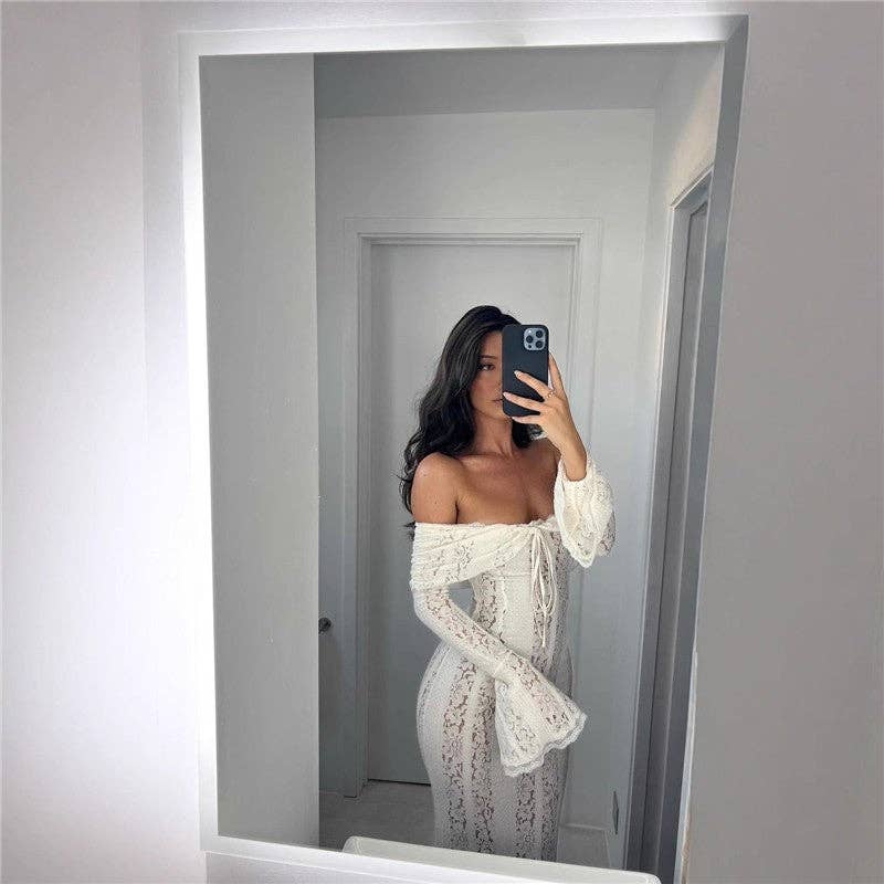Off-Shoulder Lace Maxi Dress